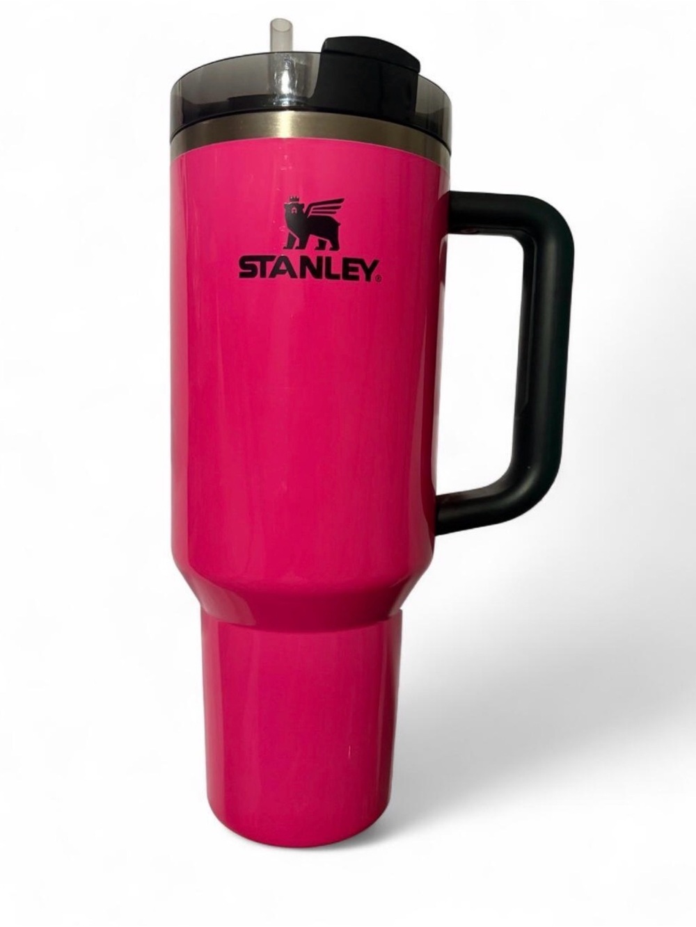 Stanley 40oz Quencher Neon Electric Pink Black Lid - Excellent Condition